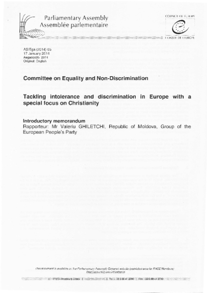 EP report on discrimination against Christians Ghiletchi