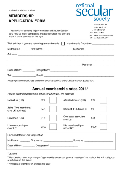 Membership form with DDI 04 2014